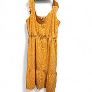 BB Dakota by Steve Madden Yellow Floral Midi Dress